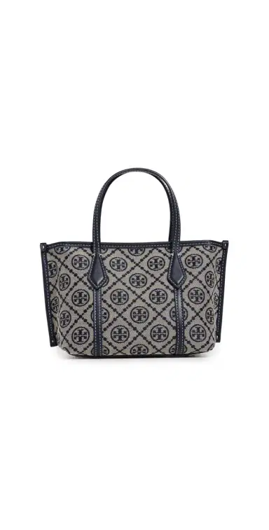 Tory Burch Perry T Monogram Mini Tote Tory Navy One Size | Thumbnail 1