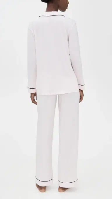 Eberjey Gisele Long Pajama Set Sorbet Pink/Black S | Thumbnail 3