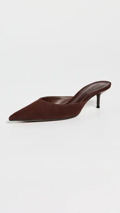 Schutz Julie Kitten Heel Mules Chestnut Brown 9 | Thumbnail 2