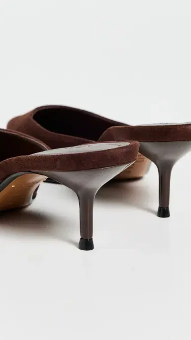 Schutz Julie Kitten Heel Mules Chestnut Brown 9 | Thumbnail 4