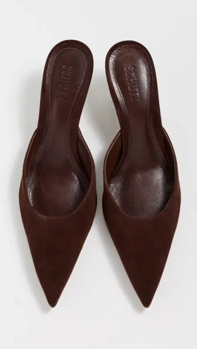 Schutz Julie Kitten Heel Mules Chestnut Brown 9 | Thumbnail 5