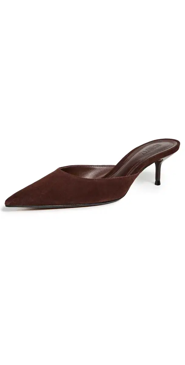 Schutz Julie Kitten Heel Mules Chestnut Brown