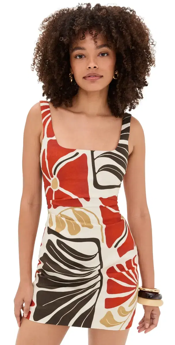Julietta Square Neck Mini Dress Fiorello Rosso