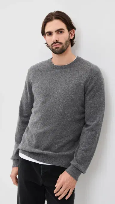 Vince Cashmere Crew Neck Sweater Med H Grey S | Thumbnail 2 Vince Cashmere Crew Neck Sweater Med H Grey S | Thumbnail 2