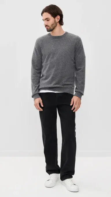 Vince Cashmere Crew Neck Sweater Med H Grey S | Thumbnail 5 Vince Cashmere Crew Neck Sweater Med H Grey S | Thumbnail 5