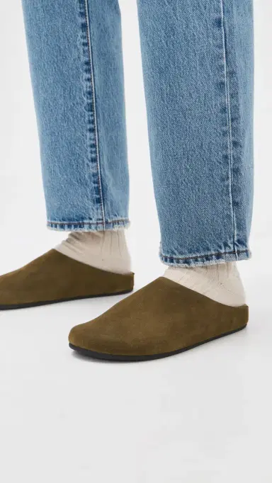 Jeffrey Campbell Content Mules Olive Suede | Thumbnail 3