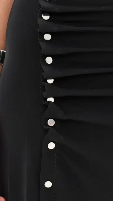 Rabanne Draped Jersey Long Dress Black 36 | Thumbnail 6