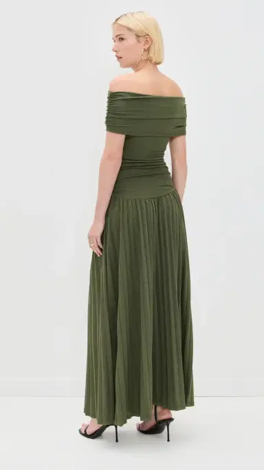LIONESS Field of Dreams Maxi Dress Olive M | Thumbnail 3