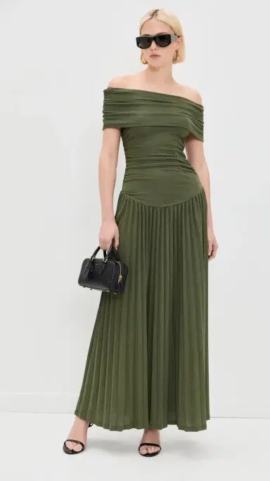 LIONESS Field of Dreams Maxi Dress Olive M | Thumbnail 5