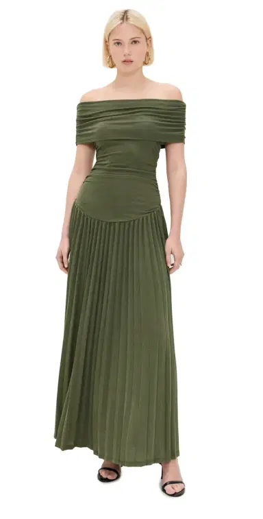 LIONESS Field of Dreams Maxi Dress Olive M | Thumbnail 1