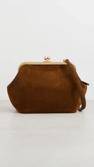 Coach Suede Kisslock Frame Bag 27 Warm Brown One Size | Thumbnail 2 Coach Suede Kisslock Frame Bag 27 Warm Brown One Size | Thumbnail 2