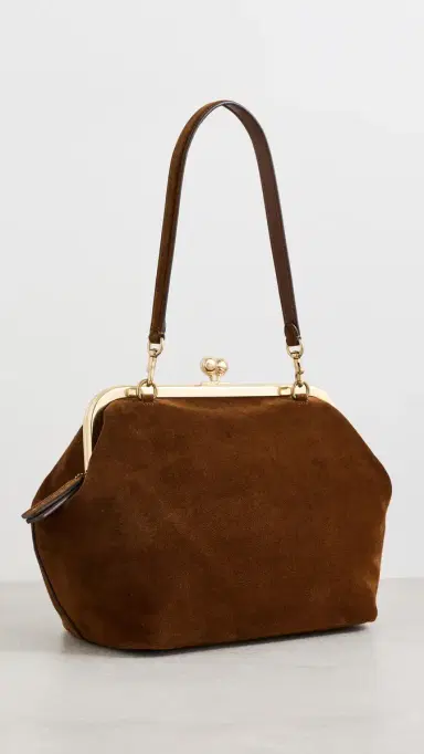 Coach Suede Kisslock Frame Bag 27 Warm Brown One Size | Thumbnail 4 Coach Suede Kisslock Frame Bag 27 Warm Brown One Size | Thumbnail 4
