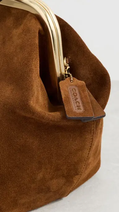 Coach Suede Kisslock Frame Bag 27 Warm Brown One Size | Thumbnail 5 Coach Suede Kisslock Frame Bag 27 Warm Brown One Size | Thumbnail 5