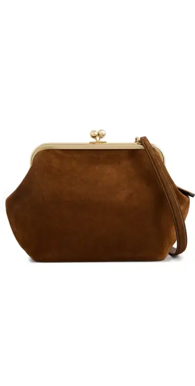 Coach Suede Kisslock Frame Bag 27 Warm Brown One Size | Thumbnail 1 Coach Suede Kisslock Frame Bag 27 Warm Brown One Size | Thumbnail 1