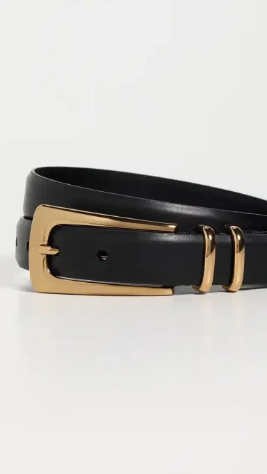 Madewell Elongated Buckle Belt True Black Leather L | Thumbnail 5