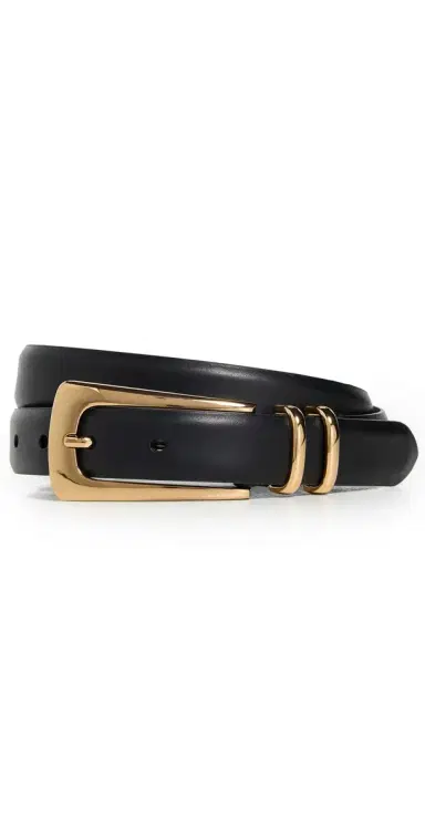 Madewell Elongated Buckle Belt True Black Leather L | Thumbnail 1