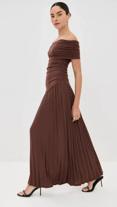 Lioness Field of Dreams Maxi Dress Coffee | Thumbnail 4