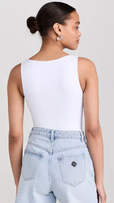 Ambitionist High Neck Tank Thong Bodysuit White | Thumbnail 3