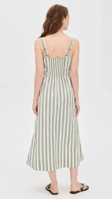 Marine Layer Demi Poplin Midi Dress Olive Stripe | Thumbnail 3 Marine Layer Demi Poplin Midi Dress Olive Stripe | Thumbnail 3