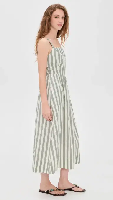 Marine Layer Demi Poplin Midi Dress Olive Stripe | Thumbnail 4 Marine Layer Demi Poplin Midi Dress Olive Stripe | Thumbnail 4