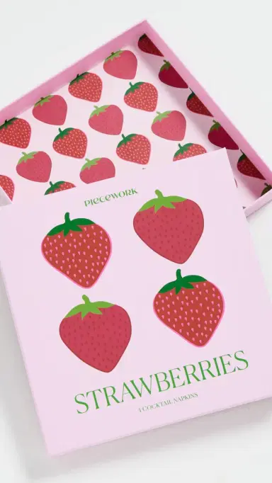 Piecework Puzzles Strawberry Cocktail Napkins | Thumbnail 4