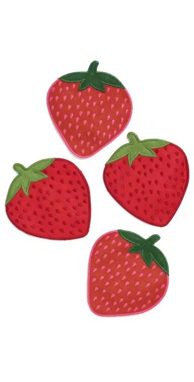 Piecework Puzzles Strawberry Cocktail Napkins | Thumbnail 1