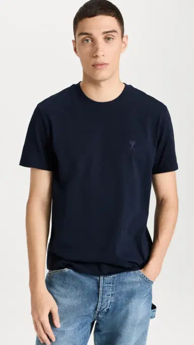 AMI ADC Unisex Classic Fit Tonal ogo Tee Night Blue.430 | Thumbnail 2