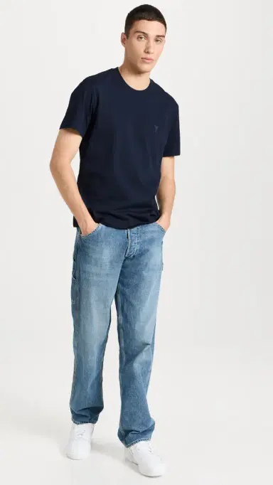 AMI ADC Unisex Classic Fit Tonal ogo Tee Night Blue.430 | Thumbnail 5