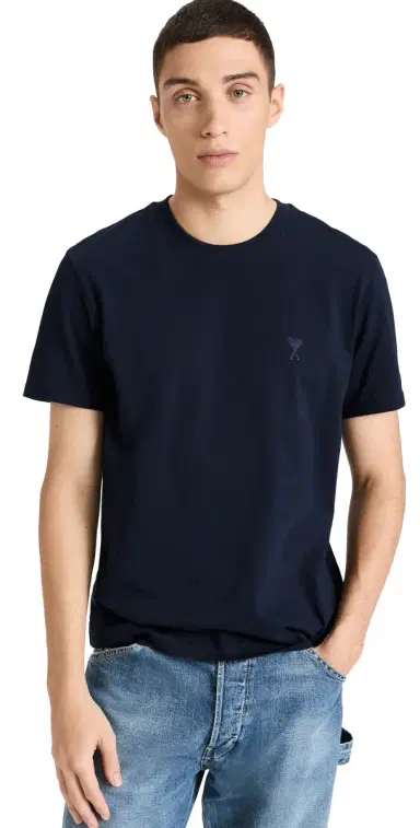 AMI ADC Unisex Classic Fit Tonal ogo Tee Night Blue.430 | Thumbnail 1