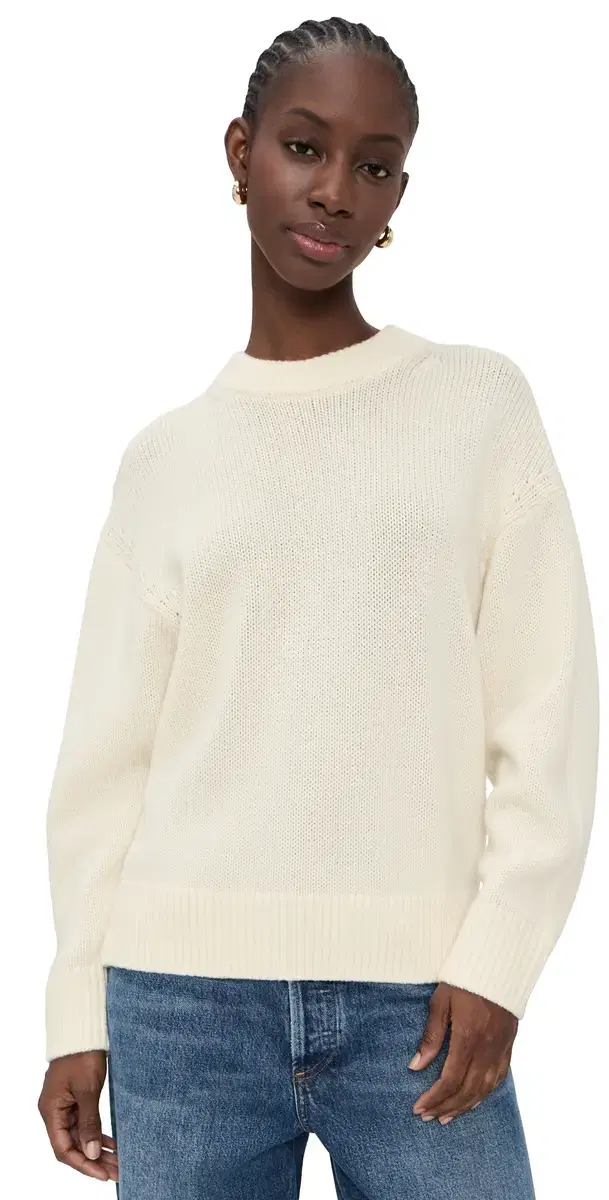 The Cashmere Signature Crew Pullover Cream