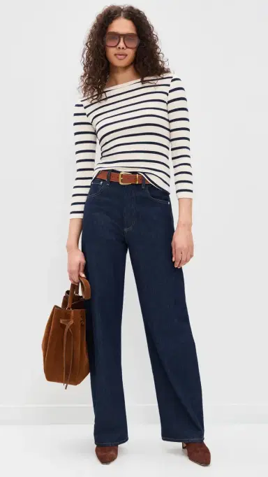 Citizens of Humanity Boat Neck Slim Tee Azure Stripe | Thumbnail 5 Citizens of Humanity Boat Neck Slim Tee Azure Stripe | Thumbnail 5
