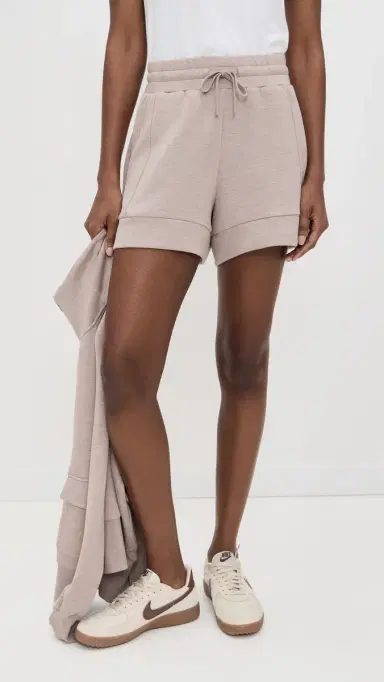 Varley Atrium High Rise Shorts Taupe Marl | Thumbnail 2 Varley Atrium High Rise Shorts Taupe Marl | Thumbnail 2