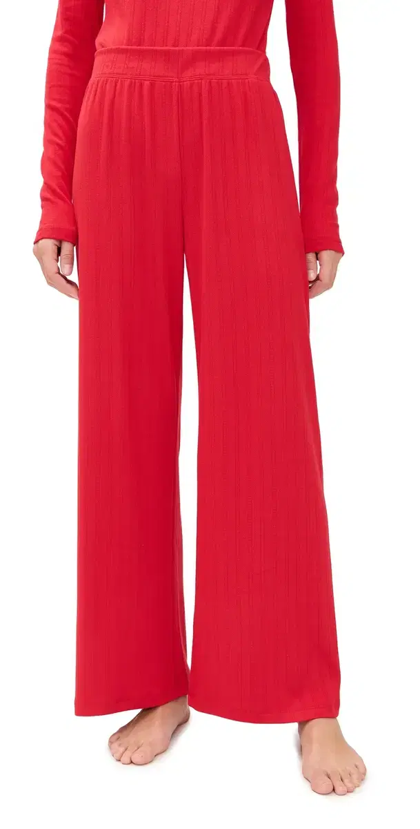 Luxe Pointelle Pants Festive Red