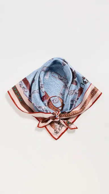 Acne Studios Vasco Teddy Silk Scarf Denim Blue One Size | Thumbnail 2 Acne Studios Vasco Teddy Silk Scarf Denim Blue One Size | Thumbnail 2