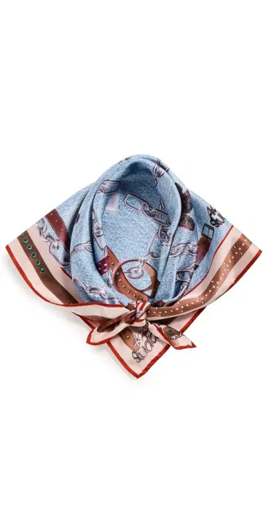 Acne Studios Vasco Teddy Silk Scarf Denim Blue One Size | Thumbnail 1 Acne Studios Vasco Teddy Silk Scarf Denim Blue One Size | Thumbnail 1