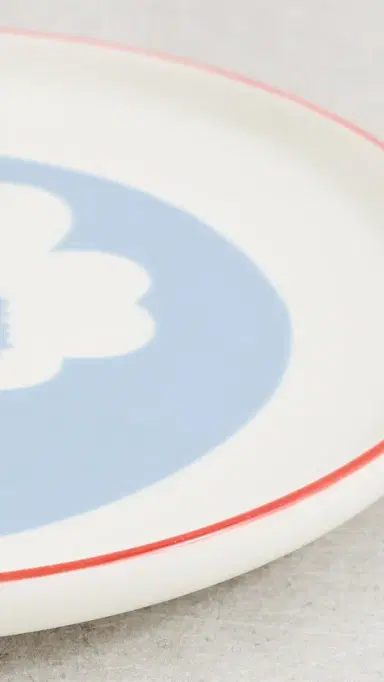 Marimekko Oiva Unikko Plate White/Light Blue/Orange Red | Thumbnail 4 Marimekko Oiva Unikko Plate White/Light Blue/Orange Red | Thumbnail 4