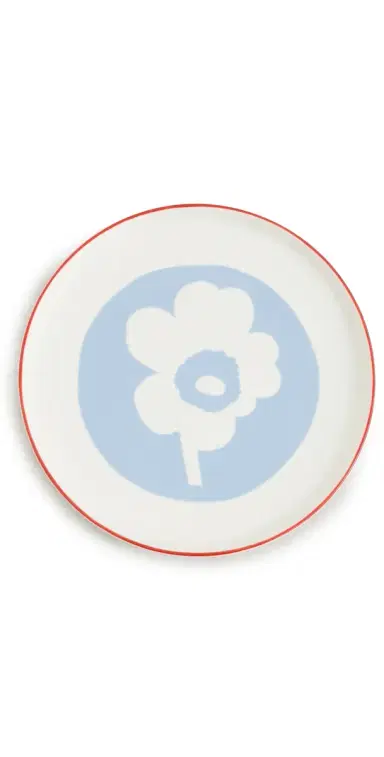 Marimekko Oiva Unikko Plate White/Light Blue/Orange Red | Thumbnail 1 Marimekko Oiva Unikko Plate White/Light Blue/Orange Red | Thumbnail 1