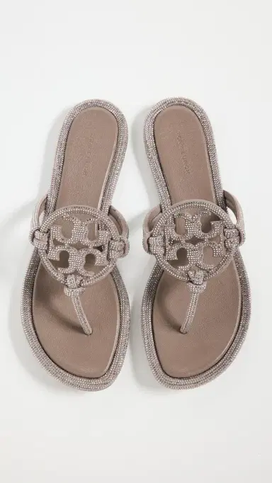 Tory Burch Miller Knotted Pave Sandals Dark Clay 9 | Thumbnail 2 Tory Burch Miller Knotted Pave Sandals Dark Clay 9 | Thumbnail 2