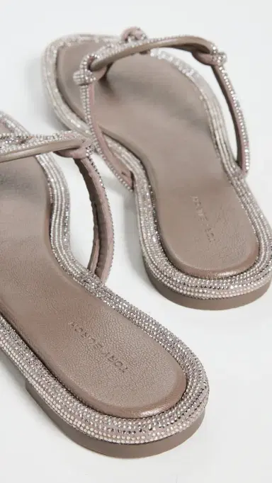 Tory Burch Miller Knotted Pave Sandals Dark Clay 9 | Thumbnail 4 Tory Burch Miller Knotted Pave Sandals Dark Clay 9 | Thumbnail 4
