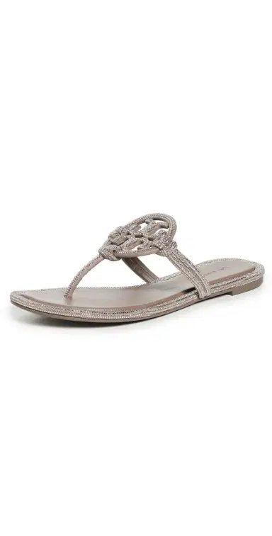 Tory Burch Miller Knotted Pave Sandals Dark Clay 9 | Thumbnail 1 Tory Burch Miller Knotted Pave Sandals Dark Clay 9 | Thumbnail 1