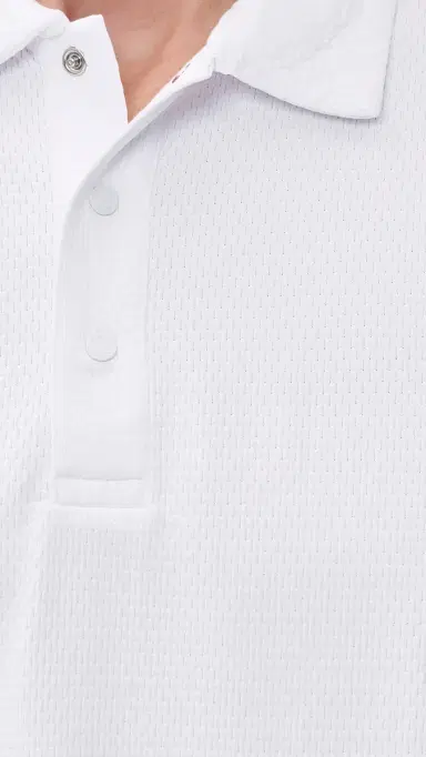 REIGNING CHAMP Solotex Mesh Tiebreak Standard Polo White | Thumbnail 6