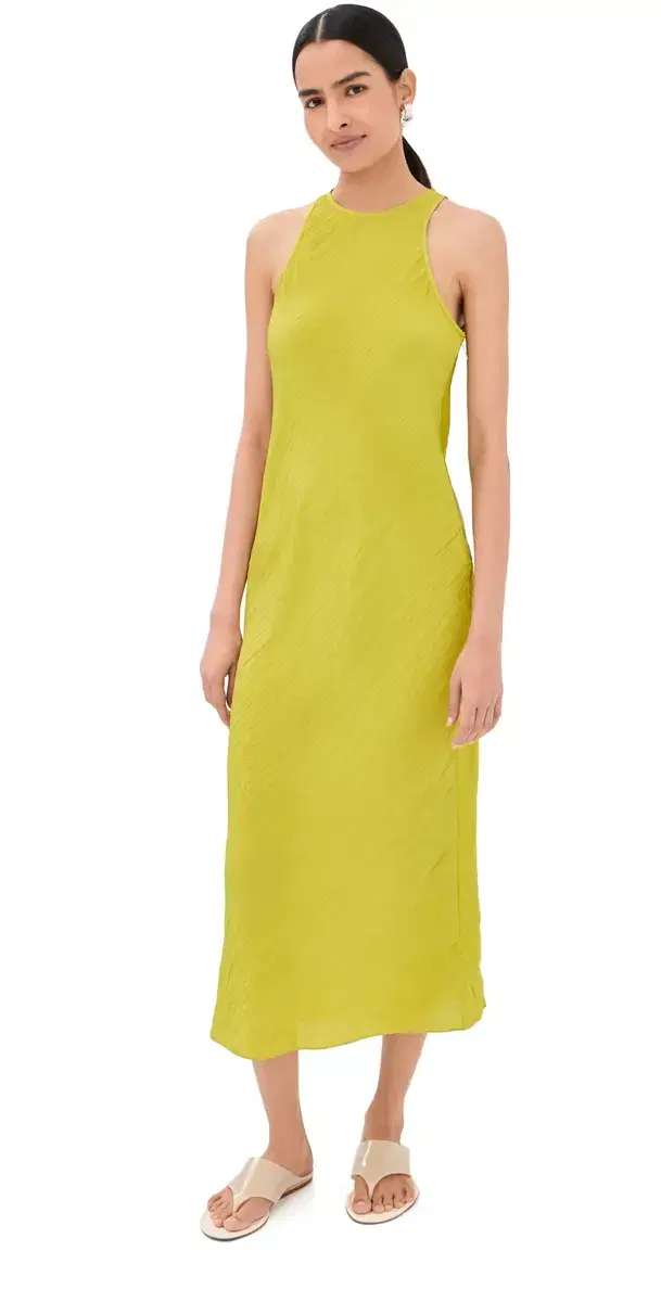 The Crinkle Slip Midi Bias Dress Peapod