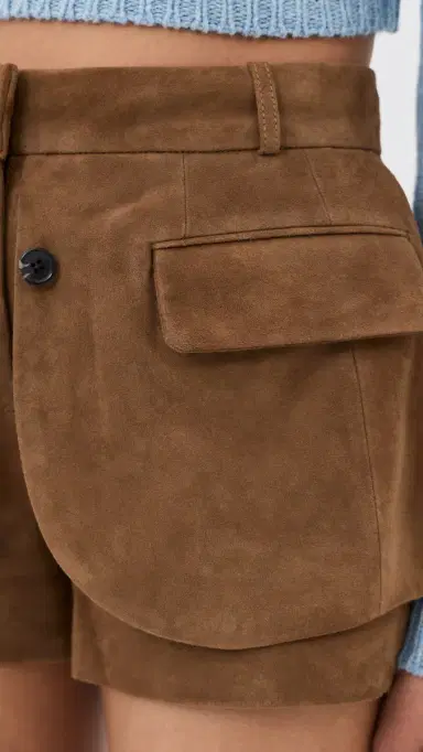 Monse Deconstructed Suede Shorts Tan | Thumbnail 6 Monse Deconstructed Suede Shorts Tan | Thumbnail 6
