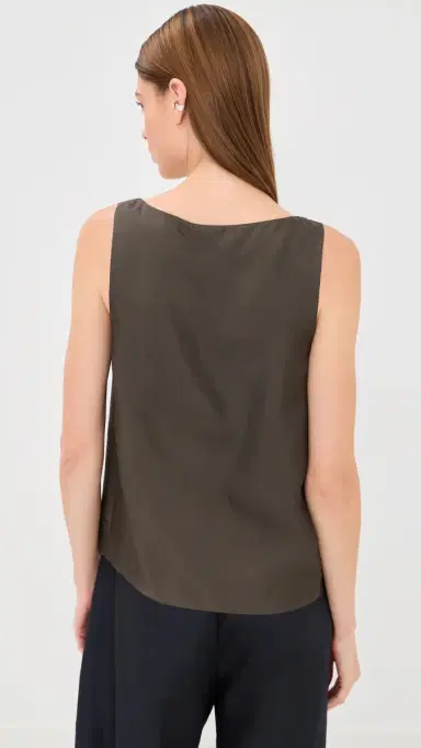 RÓHE Silk Scoop Neck Top Earth 38 | Thumbnail 3