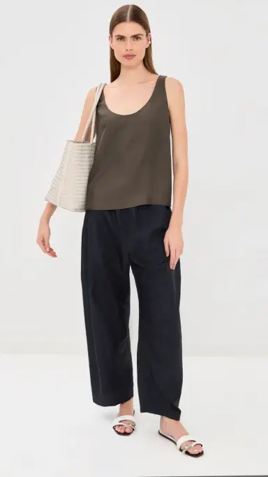 RÓHE Silk Scoop Neck Top Earth 38 | Thumbnail 5