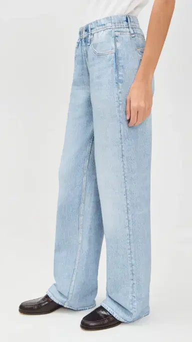 rag & bone Rb Miramar Terry Pull On Wide Leg Jeans Aria | Thumbnail 4