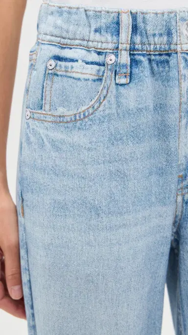 rag & bone Rb Miramar Terry Pull On Wide Leg Jeans Aria | Thumbnail 6