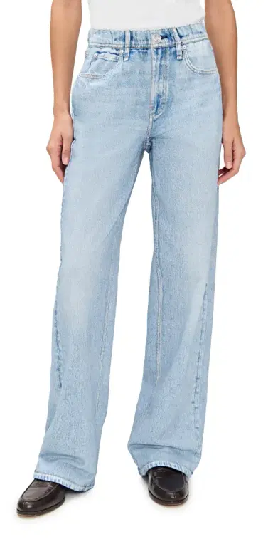 rag & bone Rb Miramar Terry Pull On Wide Leg Jeans Aria | Thumbnail 1