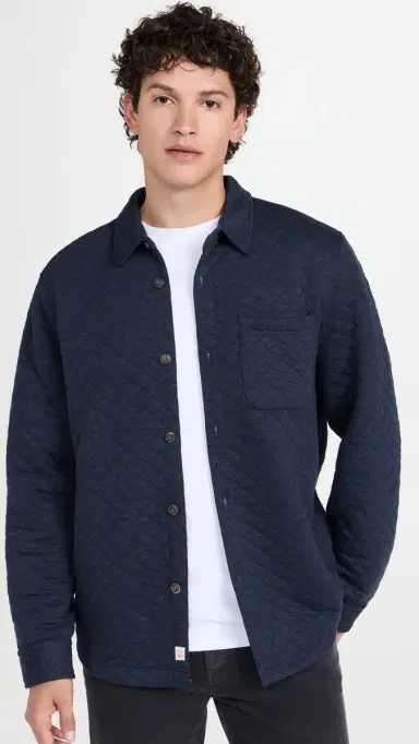 Marine Layer Corbet Quilted Overshirt Navy S | Thumbnail 2
