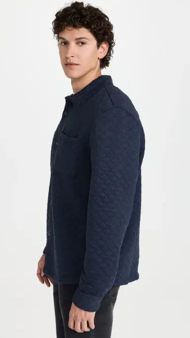 Marine Layer Corbet Quilted Overshirt Navy S | Thumbnail 4